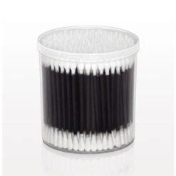 Point/Round Cotton Buds With Black Paper Handle(Point Round Cotton Buds With Black Paper Handle)
