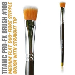 Titanic Pro-FX Brush 108 - Medium Flat Duo-Fibre Stipple Brush(Titanic Pro Fx Brush 108 Medium Flat Duo Fibre Stipple Brush)