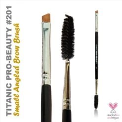 TITANIC PRO-BEAUTY BRUSH (201) - SMALL ANGLED BROW BRUSH WITH SPOOLIE(Titanic Pro Beauty Brush 201 Small Angled Brow Brush With Spoolie)