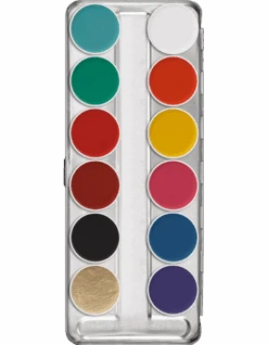 Kryolan AQUACOLOR PALETTE 12 COLORS(Kryolan Aquacolor Palette 12 Colors) -TILT Makeup kryolan aquacolor fp